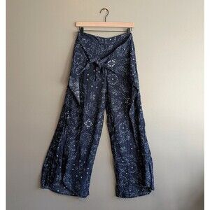 Abercrombie & Fitch Womens Small Blue Palazzo Pants Wide Leg Flowy Lightweight